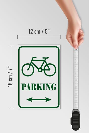 Panneau en bois avis 12x18cm parking vélo décoration blanc-vert 4