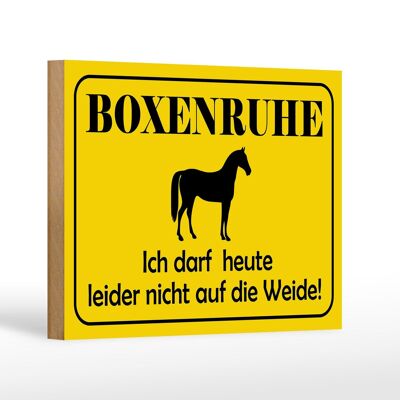 Cartello in legno 18x12 cm nota scatola riposo non al pascolo cavallo