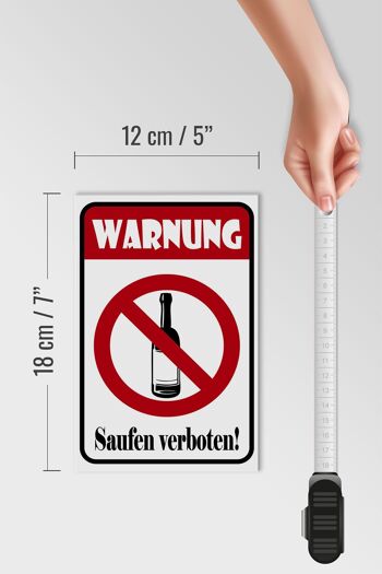 Panneau d'avertissement en bois 12x18cm, décoration d'avertissement d'interdiction de boire 4