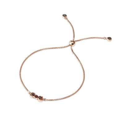 San Shi Garnet Bracelet, 18ct Rose Gold Plated Vermeil