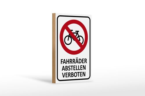 Holzschild Hinweis 12x18cm Fahrräder abstellen verboten Dekoration tin
