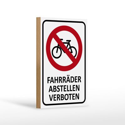 Cartel de madera aviso 12x18cm aparcamiento bicicletas prohibido decoración lata