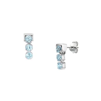 Di Diao Blue Topaz Stud Earrings, Sterling Silver