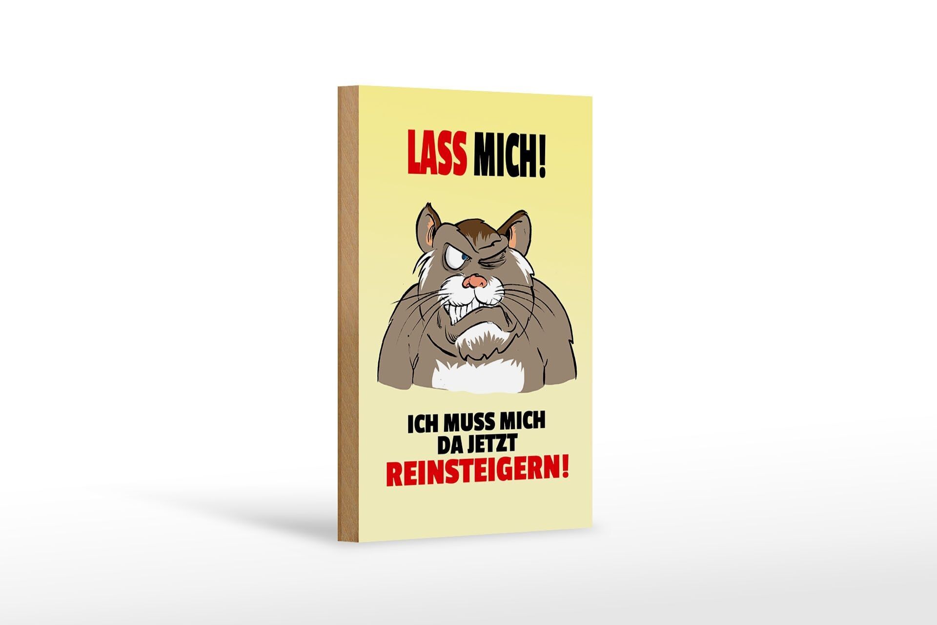 Cartello in legno con scritta 12x18 cm Lasciami entrare