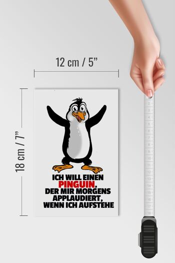 Panneau en bois 12x18cm veut un pingouin qui m'applaudit décoration 4