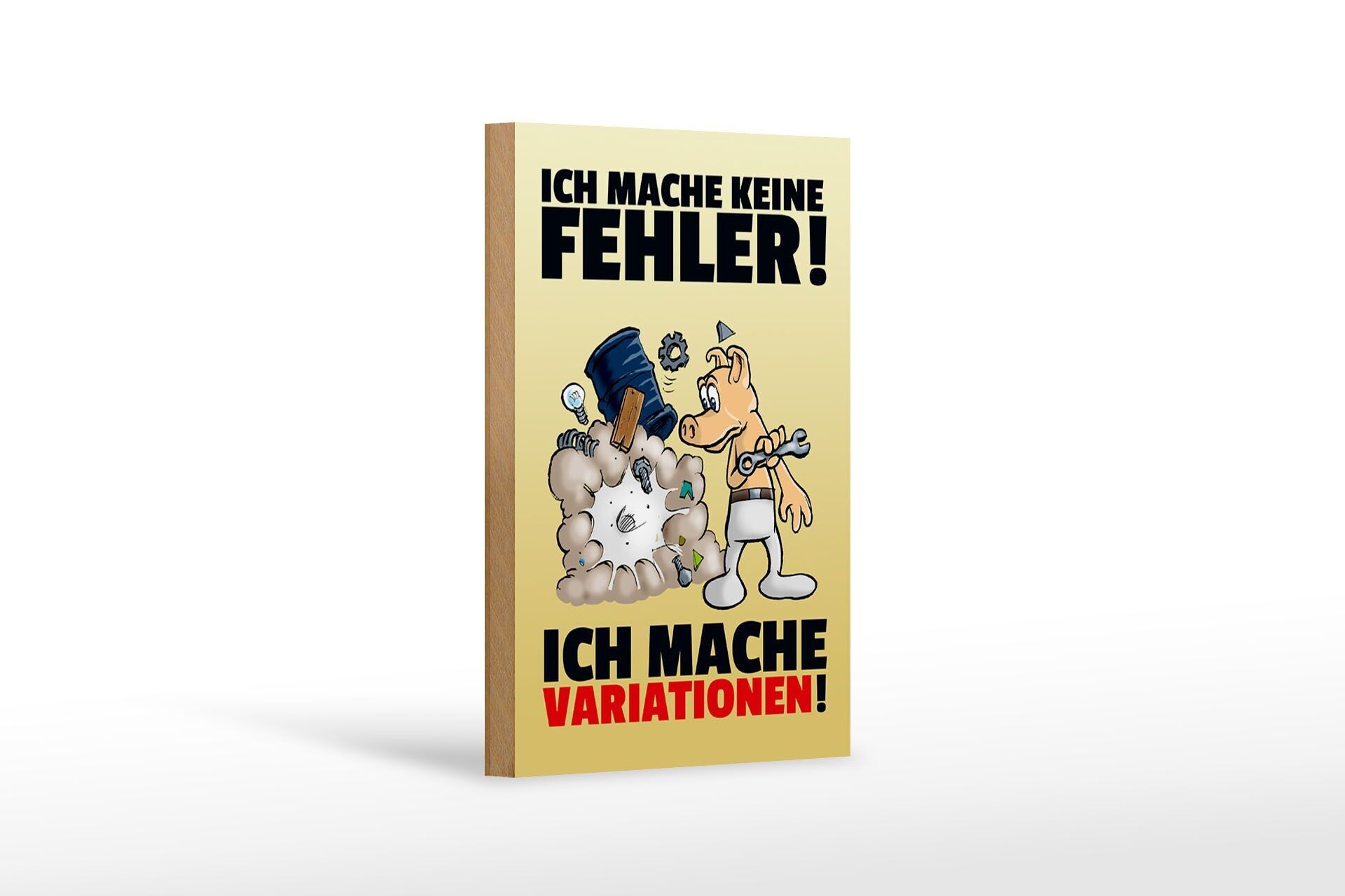 Cartello in legno con scritta 12x18 cm, nessun errore, fare variazioni, cartello decorativo