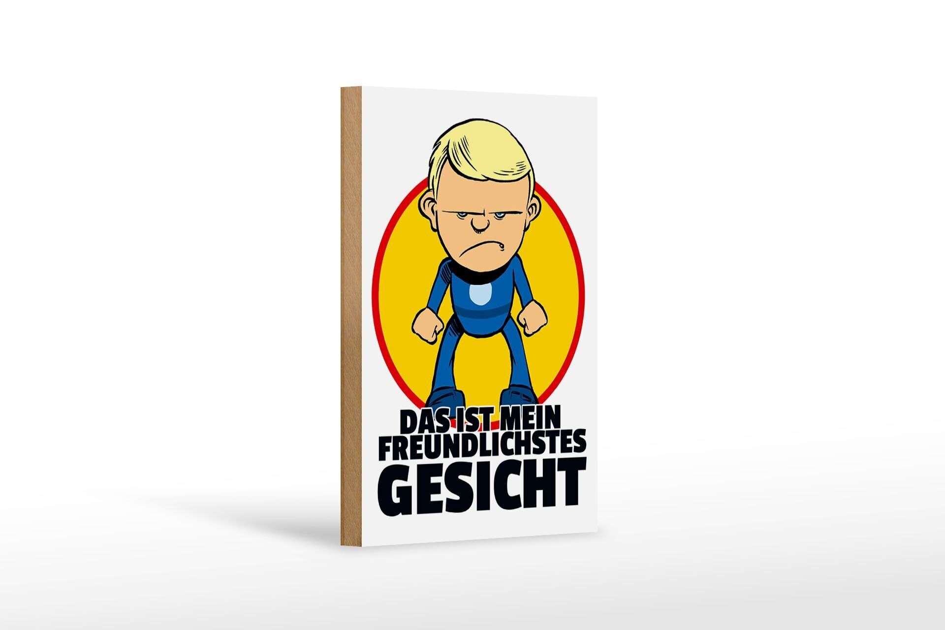 Cartello in legno con scritta 12x18 cm Decorazione del viso più amichevole