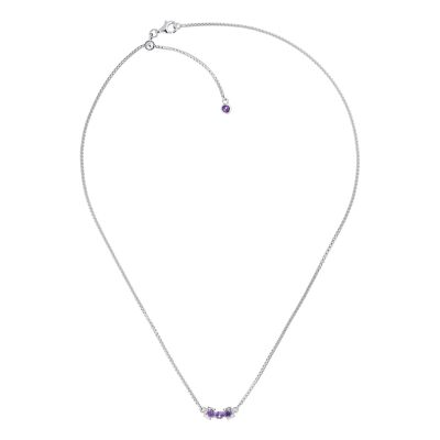 San Shi Amethyst Necklace, Sterling Silver