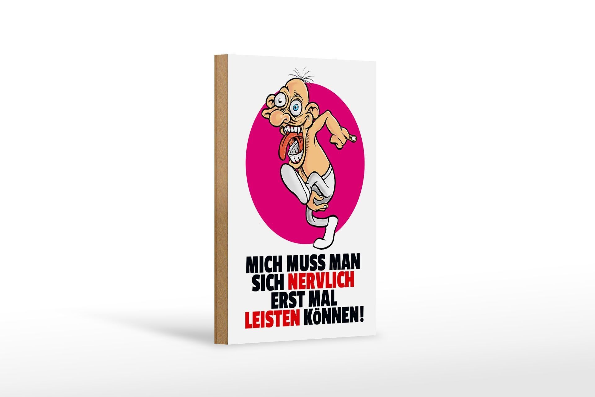 Cartello in legno con scritta 12x18 cm Può permettersi di essere una decorazione nervosa