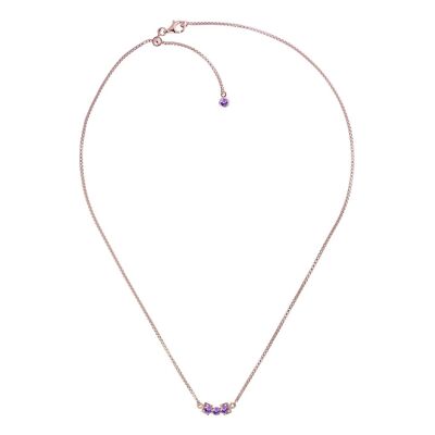 San Shi Amethyst Necklace, 18ct Rose Gold Plated Vermeil