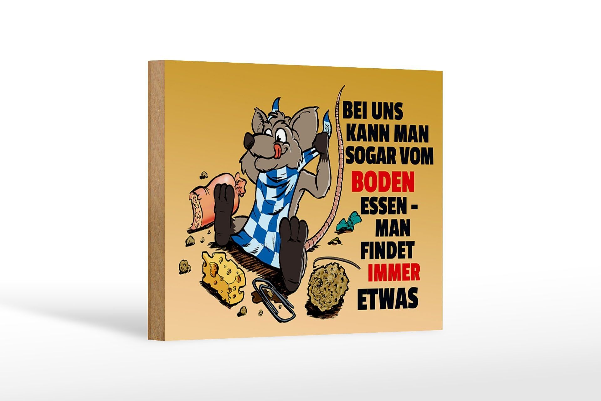 Cartello in legno con scritta 18x12 cm Mangia da terra troverai qualche decorazione