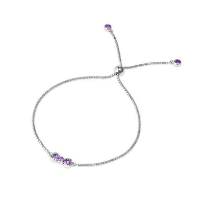 San Shi Amethyst Bracelet, Sterling Silver