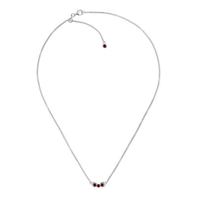 San Shi Garnet Necklace, Sterling Silver