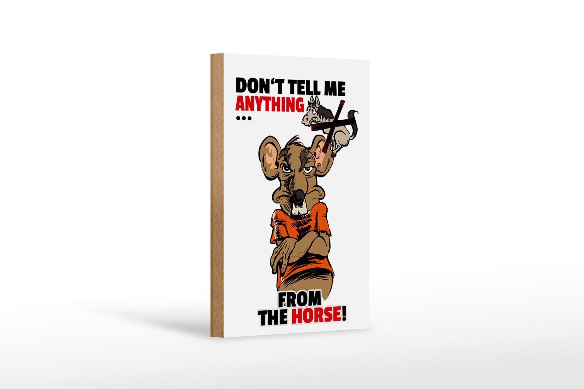 Cartello in legno con scritta 12x18 cm Non dirmi della decorazione del cavallo