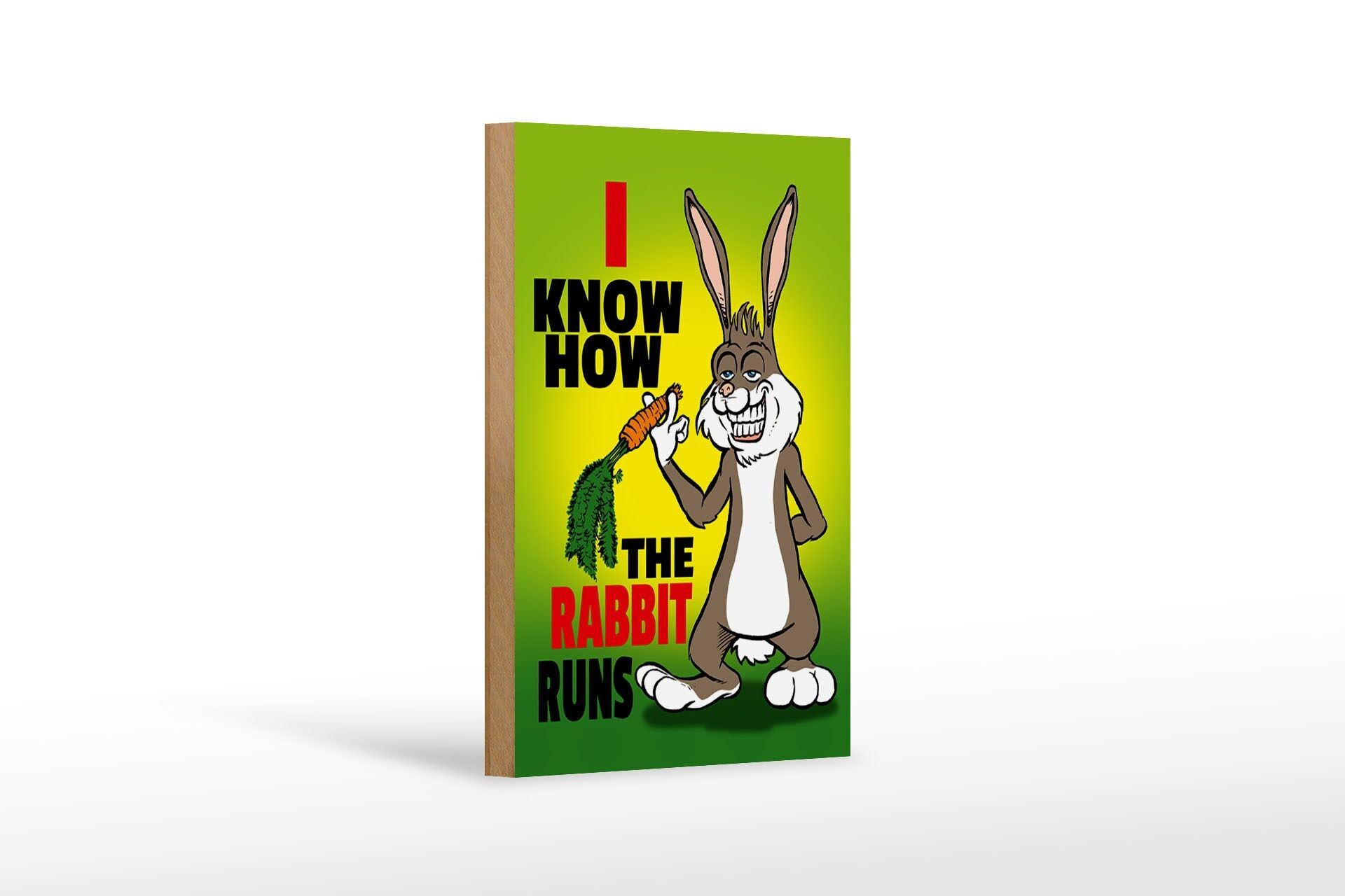 Cartello in legno con scritta 12x18 cm Targa in latta con scritta 12x18 cm so come corre il coniglio