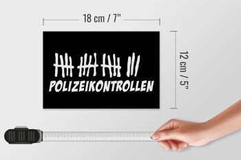 Panneau en bois liste de pointage 18x12cm contrôles de police décoration noire 4