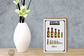 Panneau en bois 12x18cm, test de vue pour hommes, décoration de bouteilles de bière 3