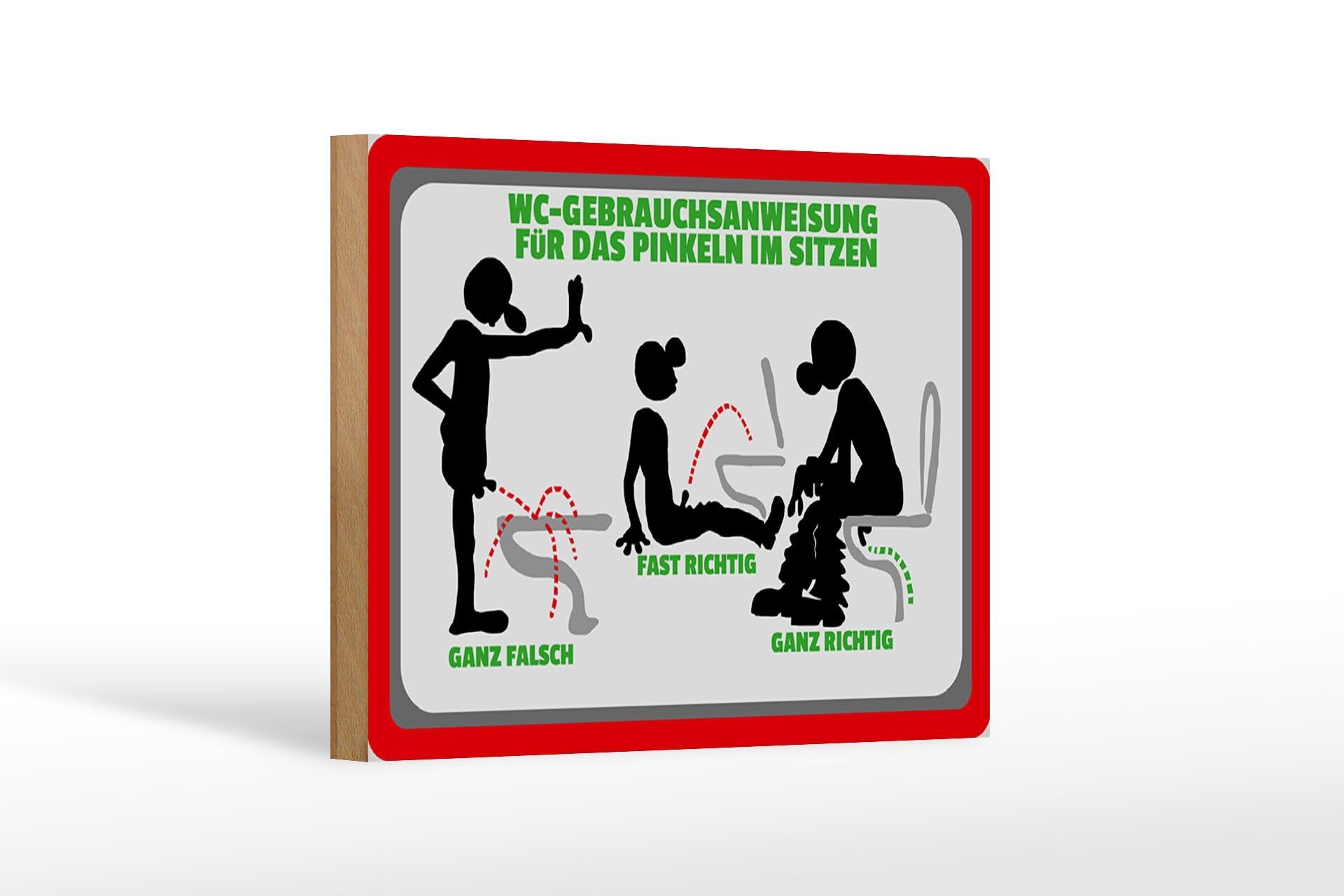 Cartello in legno avviso 18x12 cm manuale di istruzioni per WC decorazione