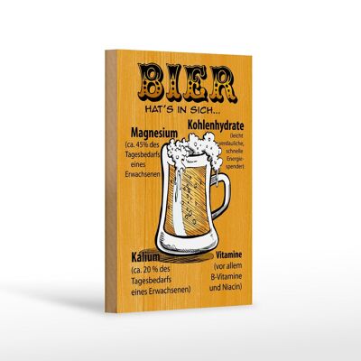 Cartel de madera 12x18cm Cerveza tiene vitaminas decoración