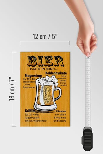 Panneau en bois 12x18cm Décoration Bière a vitamines 4