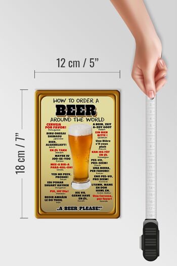 Panneau en bois 12x18cm Comment commander une bière s'il vous plaît décoration 4