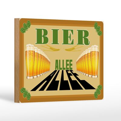 Letrero de madera 18x12cm decoración callejón de cerveza