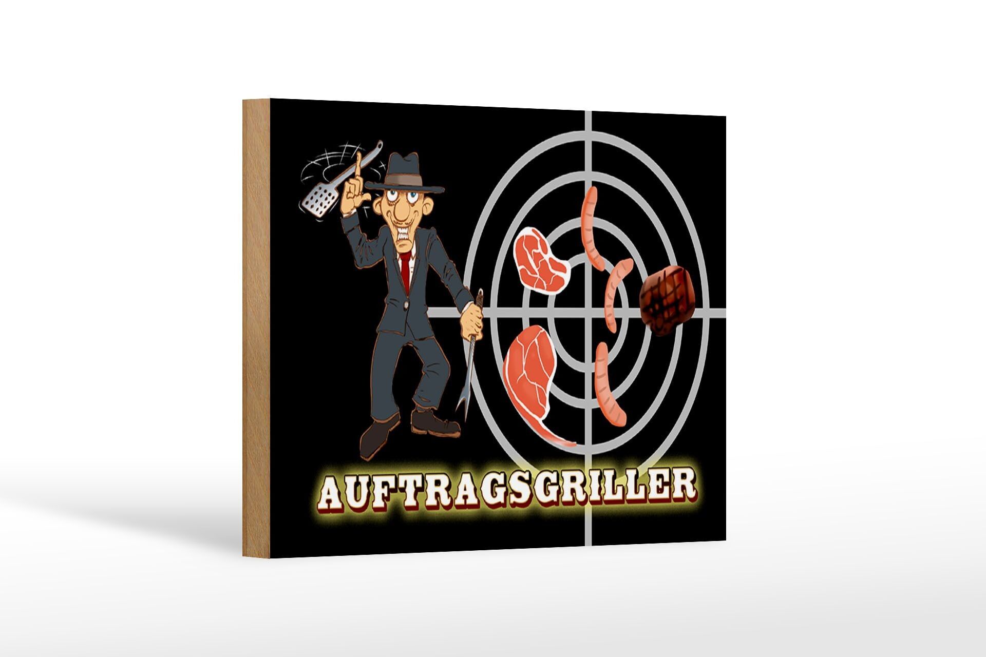 Cartello in legno per cibo 18x12 cm ordine decorazione carne alla griglia