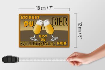 Panneau en bois 18x12cm Si vous apportez de la bière, vous êtes les bienvenus, décoration 4