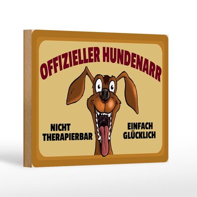 Cartello in legno cane 18x12 cm Decorazione felice ufficiale per gli amanti dei cani