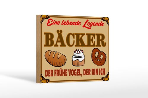 Holzschild Essen 18x12cm Lebende Legende Bäcker Brot Dekoration