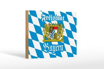 Panneau en bois Bavière 18x12cm Décoration armoiries de l'État libre de Bavière 1