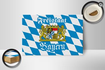 Panneau en bois Bavière 18x12cm Décoration armoiries de l'État libre de Bavière 2