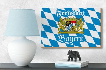 Panneau en bois Bavière 18x12cm Décoration armoiries de l'État libre de Bavière 3
