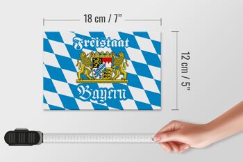 Panneau en bois Bavière 18x12cm Décoration armoiries de l'État libre de Bavière 4