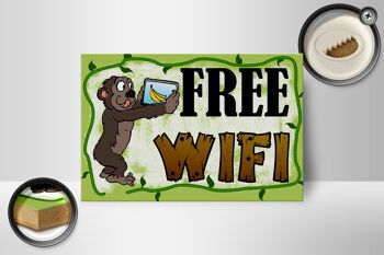 Panneau en bois avis 18x12cm décoration Internet WiFi gratuit 2