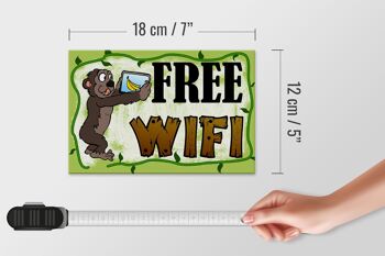 Panneau en bois avis 18x12cm décoration Internet WiFi gratuit 4