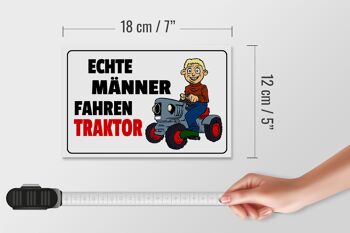 Panneau en bois disant 18x12cm, décoration de tracteur avec de vrais hommes conduisant 4
