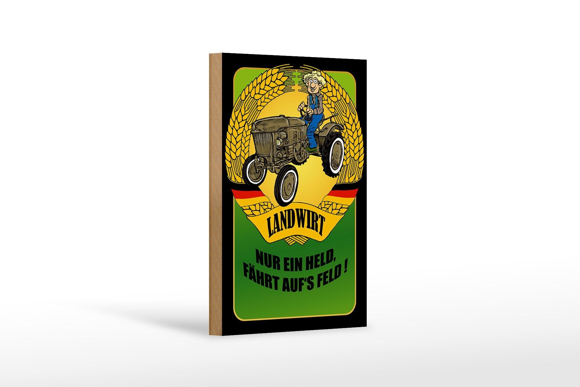 Cartello in legno con scritta "Contadino" 12x18 cm. Solo un eroe guida la decorazione
