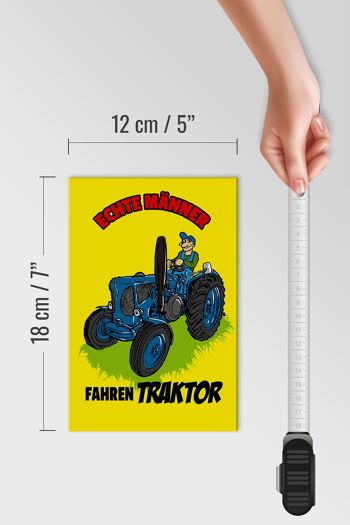 Panneau en bois disant 12x18cm Décoration de tracteur Real Men Drive 4