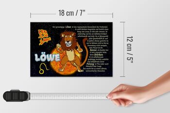 Signe du zodiaque en bois 18x12cm, décoration Lion planète soleil 4