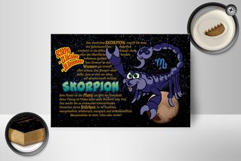 Signe du zodiaque en bois 18x12cm, décoration de force de la planète Scorpion 2