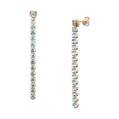 Tamsui Blue Topaz Earrings, 18 ct Rose Gold Plated Vermeil