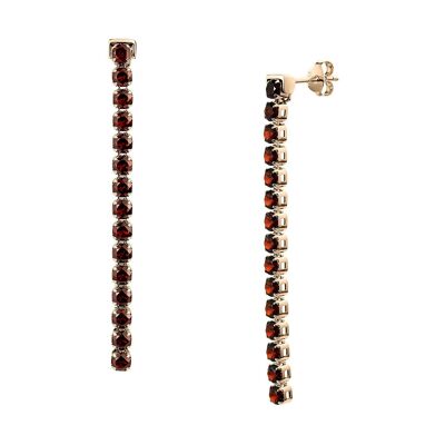 Zhongshan Garnet Earrings, 18ct Rose Gold Plated Vermeil