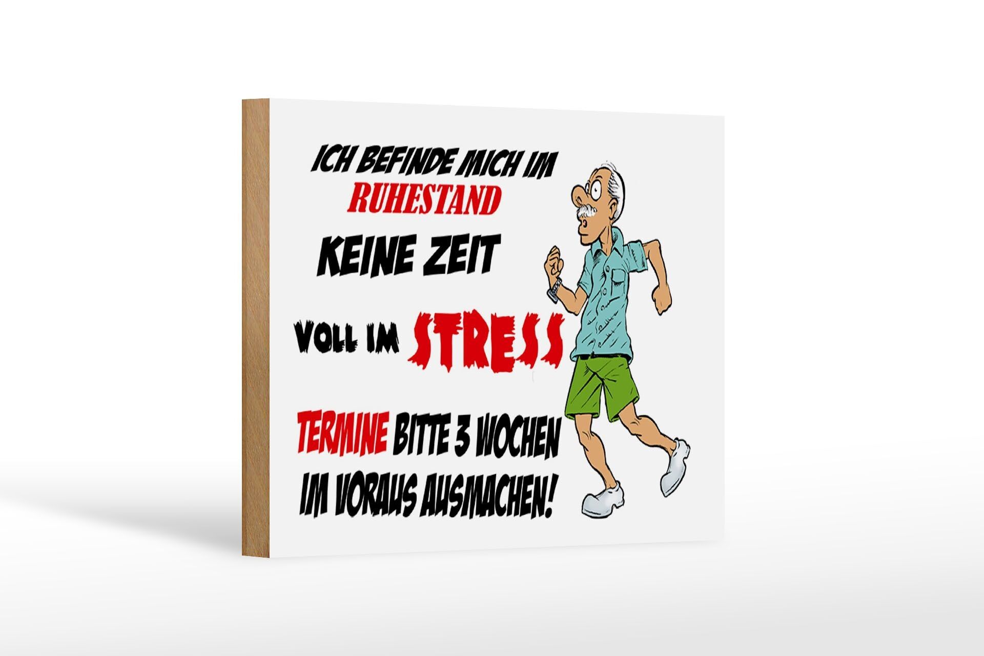 Cartello in legno con scritta "Sono in pensione" 18x12 cm