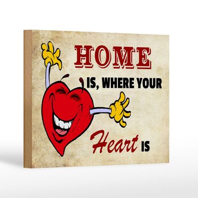 Holzschild Spruch 18x12cm Home is where your Heart is Dekoration