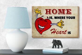 Panneau en bois disant 18x12cm La maison est là où votre cœur est décoration 3