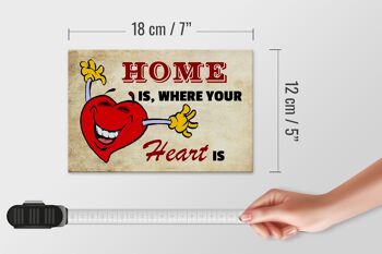 Panneau en bois disant 18x12cm La maison est là où votre cœur est décoration 4