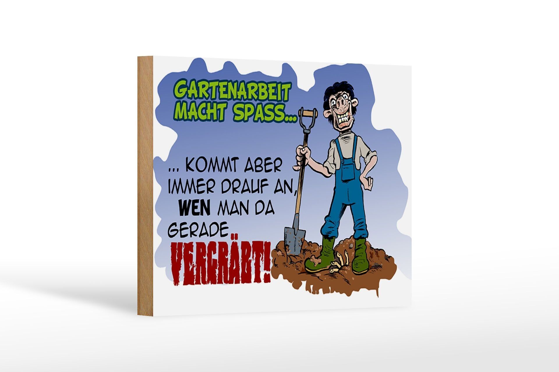 Letrero de madera que dice 18x12cm La jardinería es una decoración de jardín divertida.