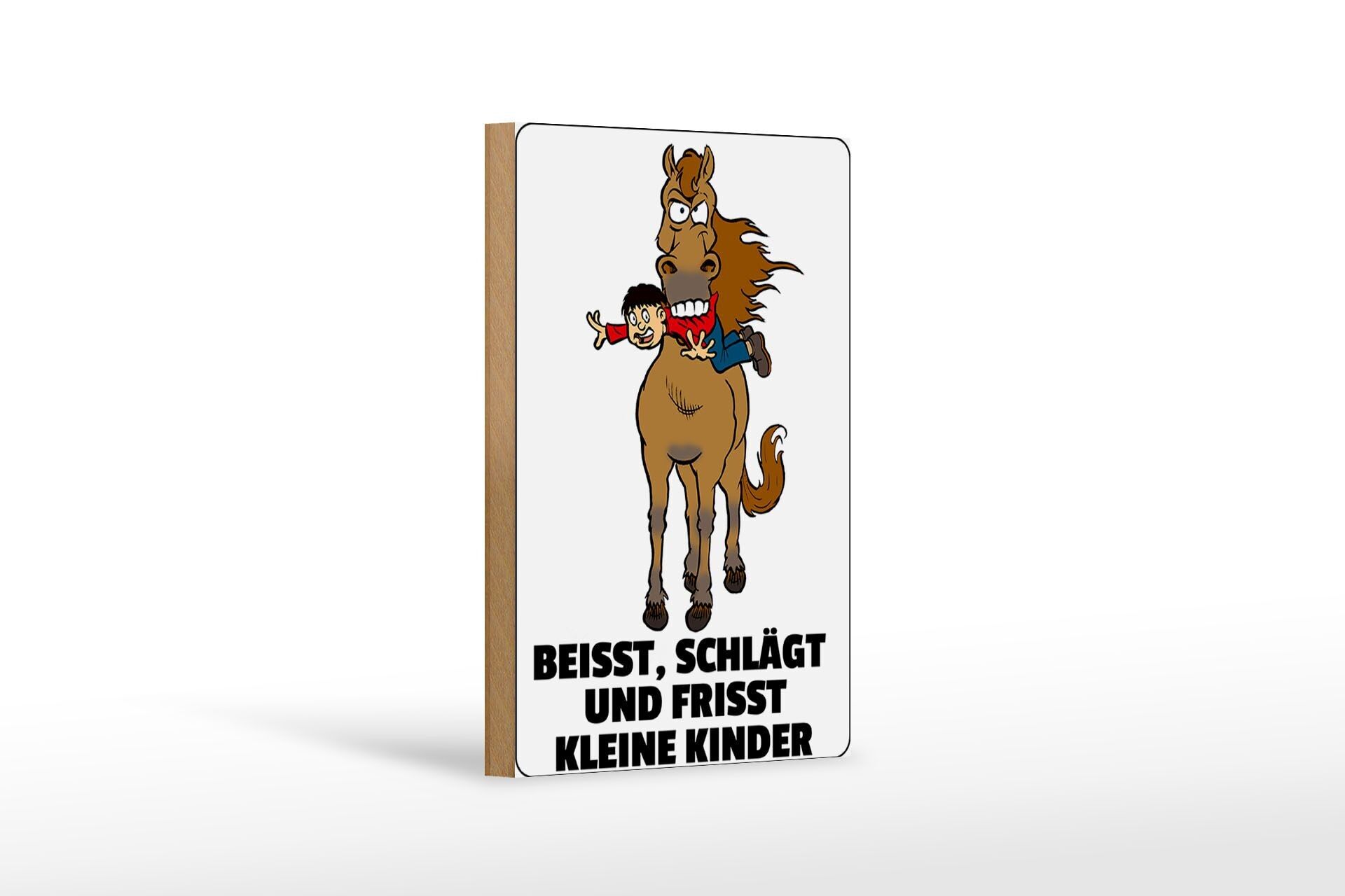Cartello in legno nota 12x18 cm cavallo morsi mangia bambini decorazione