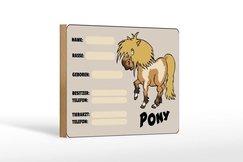 Holzschild Pony 18x12 cm Tiere Name Rasse Besitzer geboren Dekoration